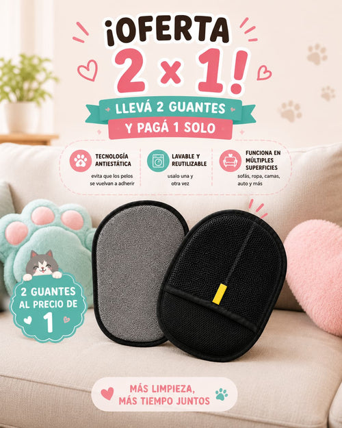 Guante Electroestático Quita Pelos Y Pelusas 🐶🐱