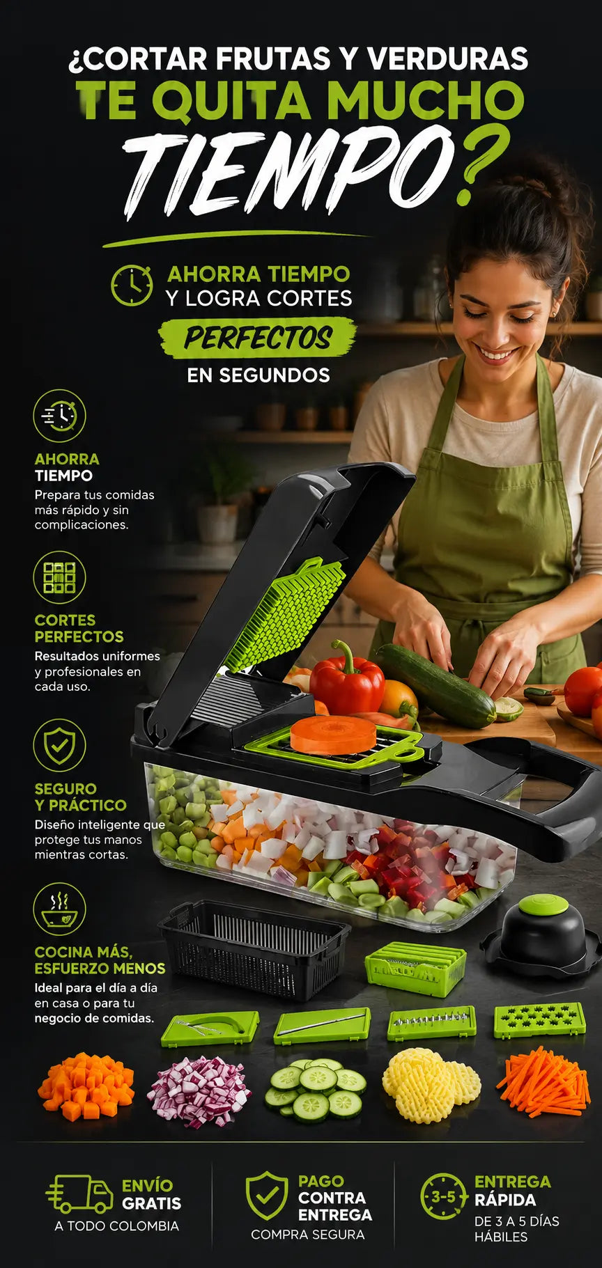 CORTADOR DE FRUTAS Y VERDURAS "MULTI PICADO" 15 EN 1