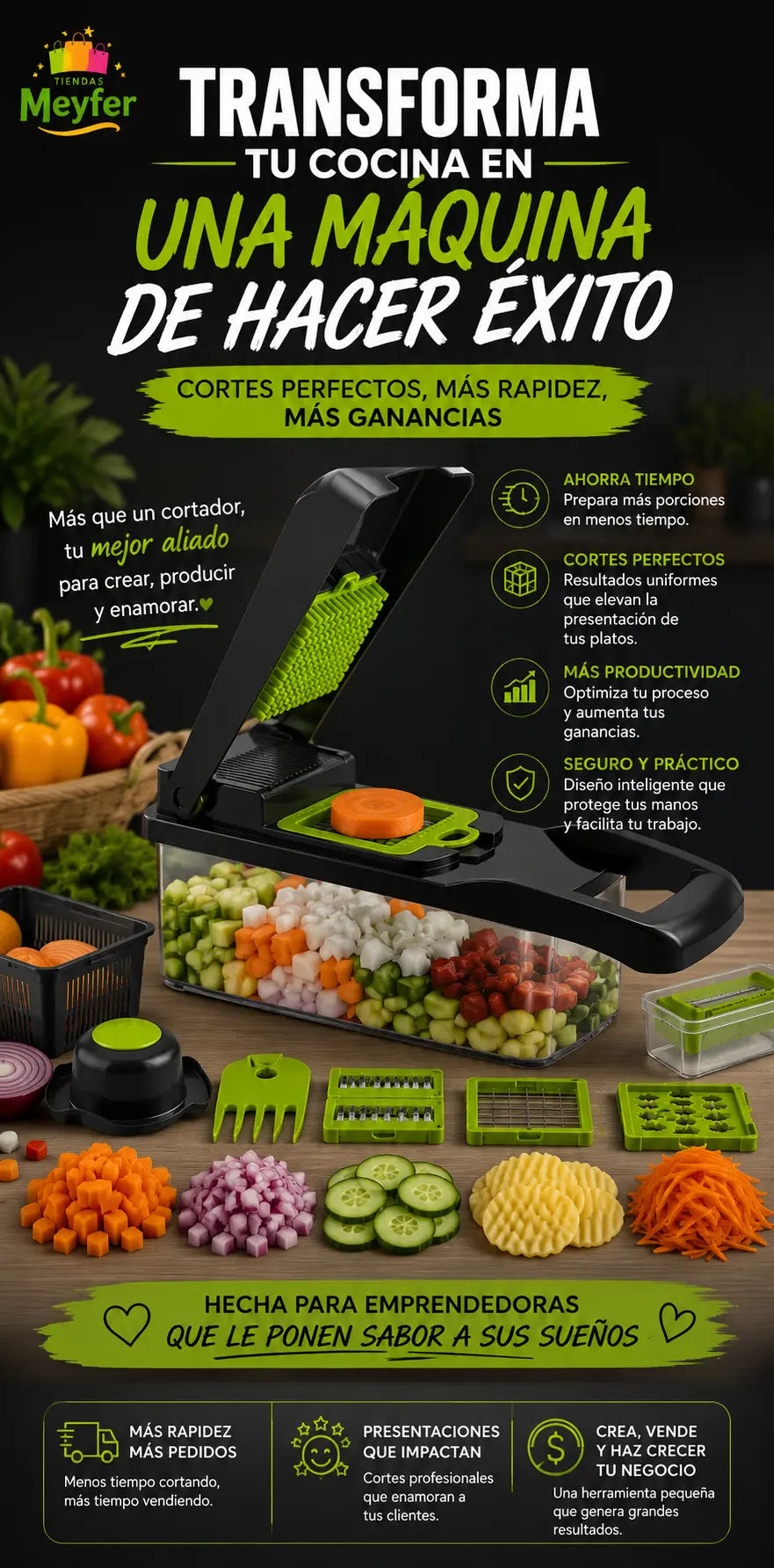 CORTADOR DE FRUTAS Y VERDURAS "MULTI PICADO" 15 EN 1